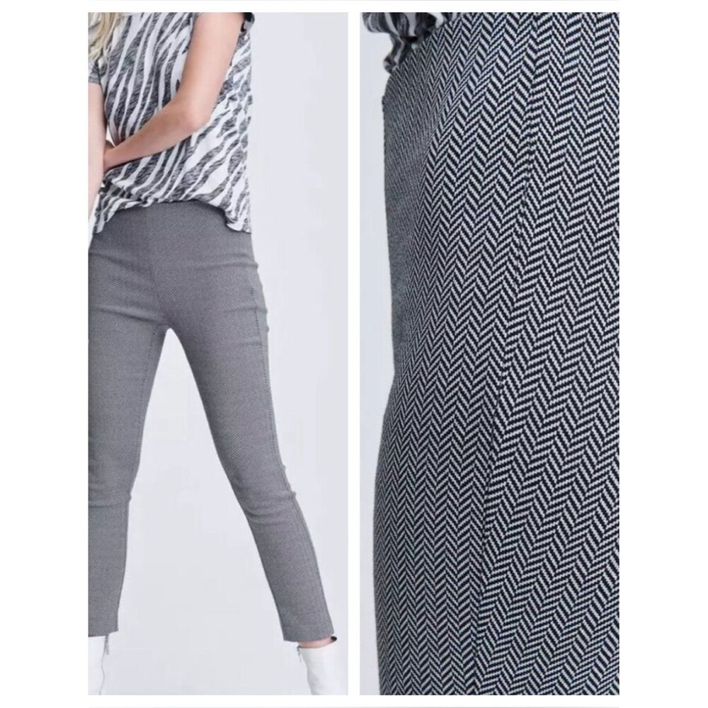 Rag & Bone Simone Ankle Pants Black Herringbone Trousers Quiet Luxury 12